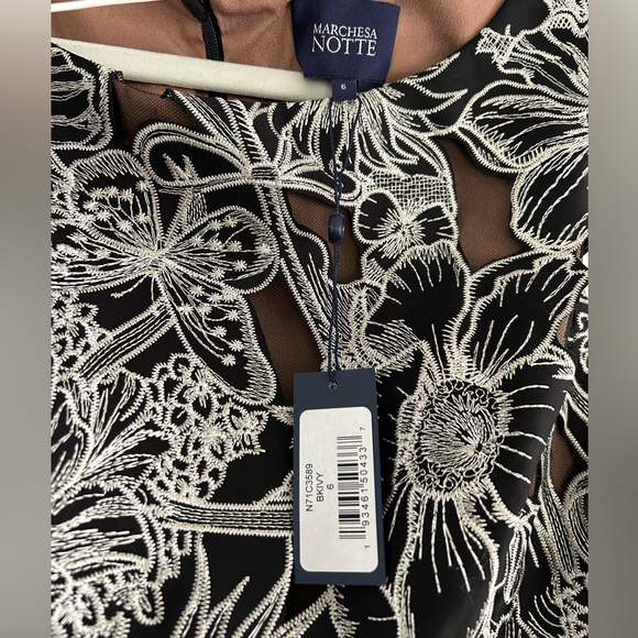 NWT MARCHESA NOTTE Guipure lace mini dress 6 - Picture 8 of 11